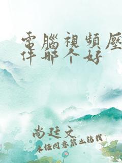 电脑视频压缩软件哪个好
