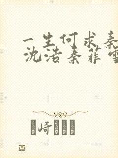 一生何求秦菲雪 沈浩秦菲雪 小说