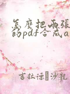 怎么把两张a4的pdf合成a3