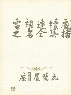 电视连续剧以法之名全集播放