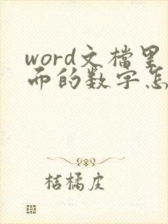 word文档里面的数字怎么编辑