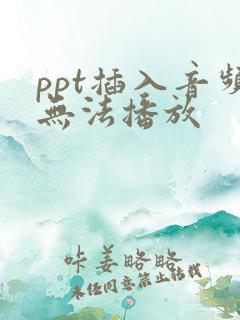 ppt插入音频无法播放