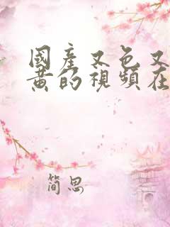 国产又色又爽又黄的视频在线观看
