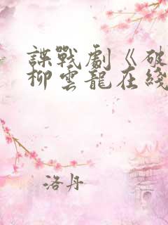 谍战剧《破绽》柳云龙在线观看