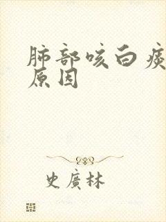 肺部咳白痰什么原因