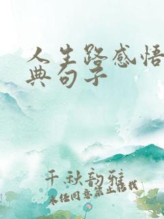 人生路感悟的经典句子
