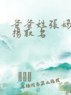 爸爸姓张妈妈姓杨取名