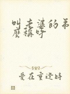 叫老婆的弟弟怎么称呼