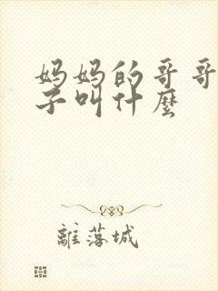 妈妈的哥哥的儿子叫什么