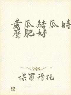 黄瓜结瓜时施什么肥好