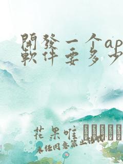 开发一个app软件要多少钱