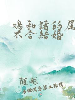 鸡和猪的属相合不合结婚