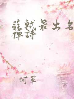 苏轼最出名十首禅诗