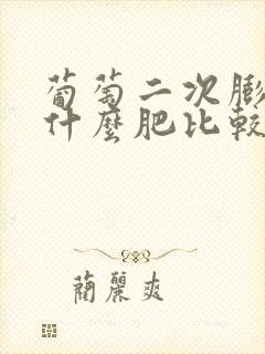 葡萄二次膨大上什么肥比较好