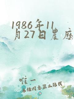 1986年11月27日农历的生辰八字