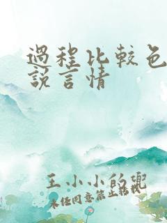 过程比较色的小说言情