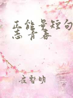 正能量短句 励志 青春
