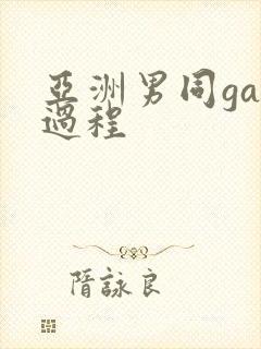 亚洲男同gay过程