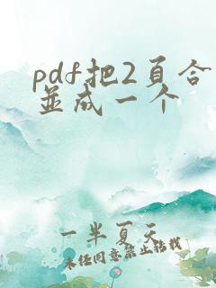 pdf把2页合并成一个