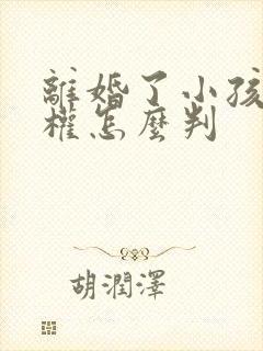 离婚了小孩抚养权怎么判