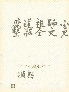 魔道祖师小说完整版全文免费阅读