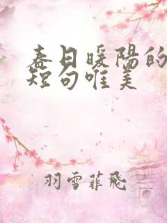 春日暖阳的句子短句唯美