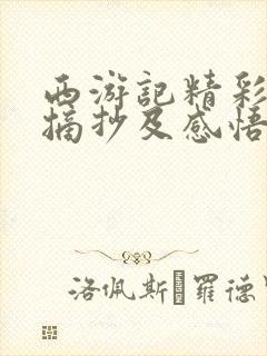 西游记精彩好句摘抄及感悟