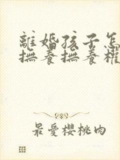 离婚孩子怎么判抚养抚养权
