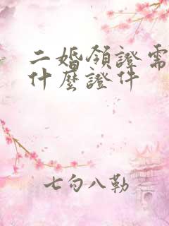 二婚领证需要带什么证件