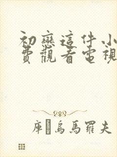 初恋这件小事免费观看电视剧