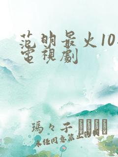 范明最火10部电视剧