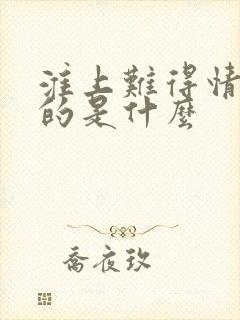 淮上难得情深讲的是什么