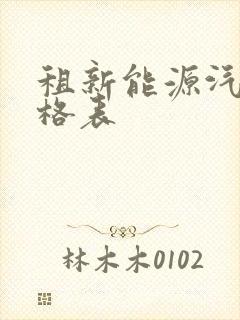 租新能源汽车价格表