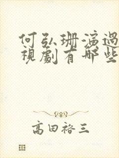何弘珊演过的电视剧有哪些