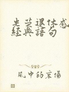光荣退休感言的经典语句