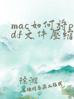 mac如何将pdf文件压缩变小