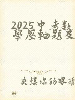 2025中考数学压轴题及答案