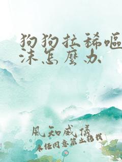 狗狗拉稀呕吐白沫怎么办