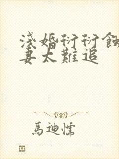 浅婚衍衍蚀骨前妻太难追