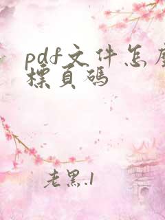 pdf文件怎么标页码