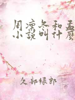 周凛冬和孟清清小说叫什么名字