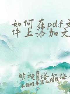 如何在pdf文件上添加文字