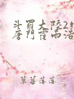 斗罗大陆2绝世唐门霍雨浩唐舞桐