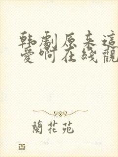 韩剧原来这就是爱啊在线观看