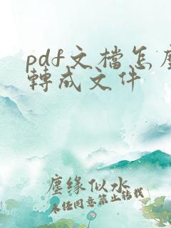 pdf文档怎么转成文件