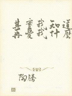 其实我知道你不再爱我什么歌
