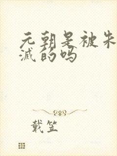 元朝是被朱元璋灭的吗