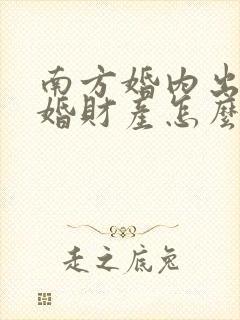 南方婚内出轨离婚财产怎么分割