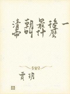 清朝最后一个皇帝叫什么