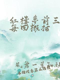 红楼梦前三十回每回概括